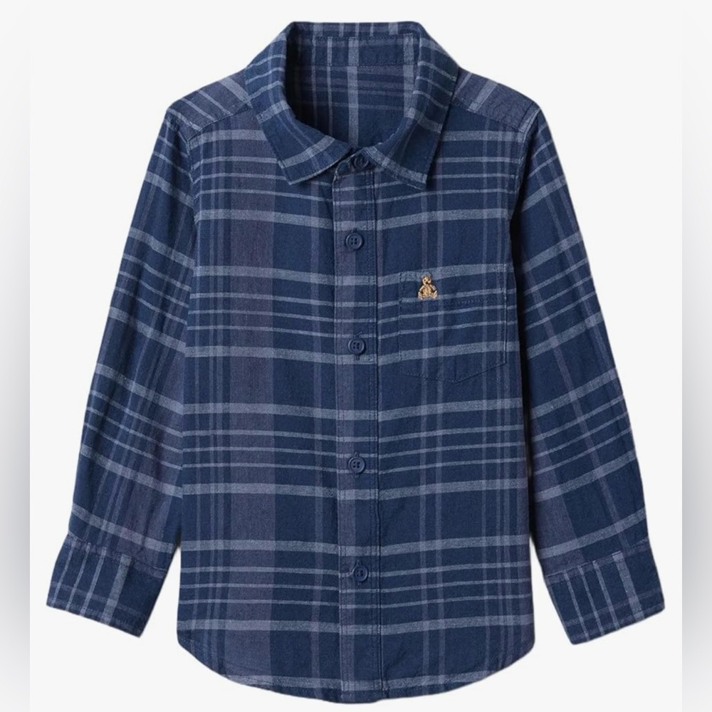 babyGap Blue Linen Plaid Shirt | 2T